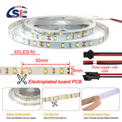 3- DC12V24V 60leds 8mm10mm 3000k 4000k 6500k ηλεκτροπλακέτα SMD2835 Led Strip Light για εσωτερική διακόσμηση