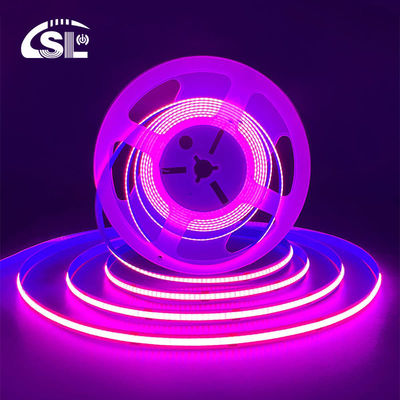Υψηλή φωτεινότητα COB Led Strip Light CE RoHs IP20 Ra90 8mm Width 12V 24V 320Leds Ροζ