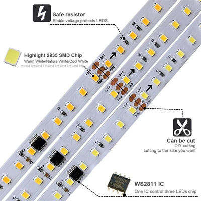 12v24v 8mm 120leds 4000K φυσικό ηλεκτροπλαστικό φως SMD2835 με φως