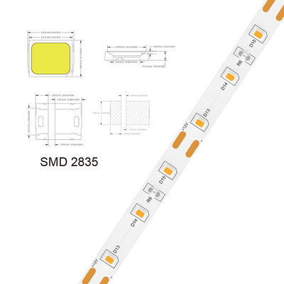 5V 8mm 320LEDs 4000K IP65 1cm Ένα κόψιμο αδιάβροχο ηλεκτροπίνακα COB Ευέλικτο φως LED