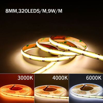IP20 DC12V24V 8mm10mm πλάτος 480Leds 3000K4000K6500K ευέλικτο φως LED COB για εξωτερική και εσωτερική διακόσμηση