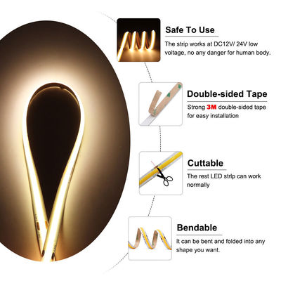 50000 ώρες ζωής COB LED Strip Light με ζεστό και φυσικό λευκό χρώμα