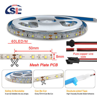 5V 8mm 320LEDs 3000K 4000K IP65 1cm Ένα κόψιμο Αδιάβροχο ηλεκτροπλακέτο Ευέλικτο COB LED Strip Light