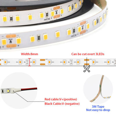 12v24v 8mm 6500K λευκό 120leds ηλεκτροπλακέτα SMD2835 Led Strip Light με CRI Ra 90