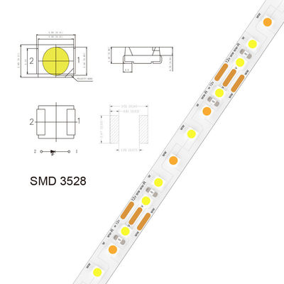 3000K 4000K 5V 8mm 120leds IP65 Αδιάβροχο SMD2835 LED Strip Light με βαθμολογία IP65