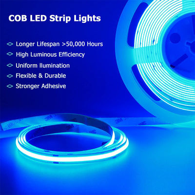 CE LVD EMC ROHS FCC REACH ERP2.0 Πιστοποιημένο Ice Blue COB Led Strip Light με πλάτος 8 mm
