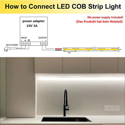 Φως λωρίδας LED 8mm10mm 480leds 3000K4000K6500K θερμό φυσικό λευκό ευέλικτο φως COB