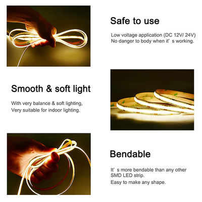 100lm/w Υψηλή φωτεινότητα IP20 8mm 480Leds COB Led Strip Light για κουζίνα σαλόνι