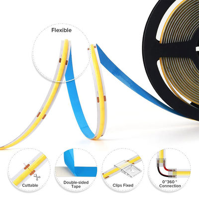 Υψηλή φωτεινότητα COB Led Strip Light IP20 Ra90 8mm/10mm 12V24V 320Leds 3000K4000K6500K για καθιστικό