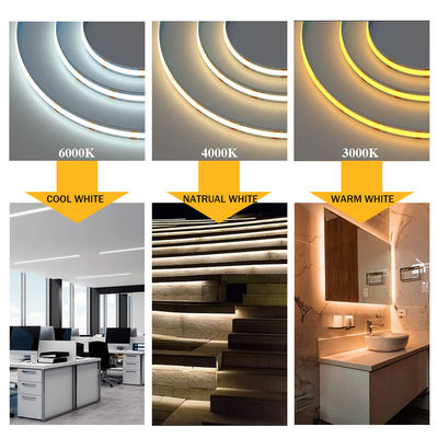 Υψηλή φωτεινότητα COB Led Strip Light IP20 Ra90 8mm/10mm 12V24V 320Leds 3000K4000K6500K για καθιστικό