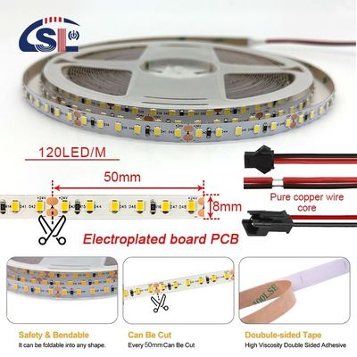 DC12V 24V SMD2835 ηλεκτροπλακέτα PCB 120Ds 8mm Ra 80 4000K LED Light Strip για οικιακό