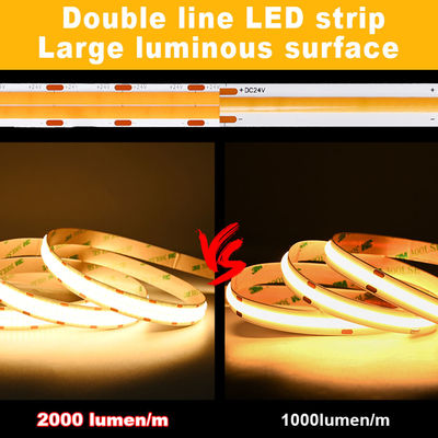 CE RoHs IP44 Ra80 COB Led Strip Light 8mm πλάτος 110V/220V 320Leds 3000K4000K6500K 3