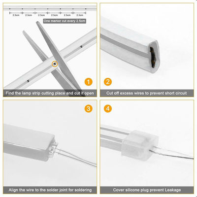 Υποστήριξη Dimmer Warm White Neon Flex 3000K Mini 24V 4x10mm IP65 Αδιάβροχο 168 LEDs / m