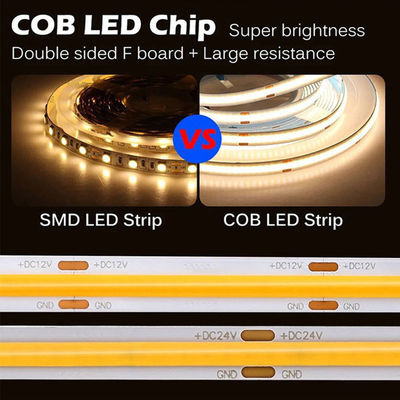 Αδιάβροχη προσαρμογή DC12V24V 8mm10mm πλάτος 3000K 6500K CCT COB LED Strip Light