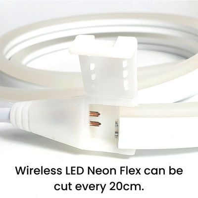 Καλυμμένο με σιλικόνη θερμό λευκό LED Neon Flex 24V DC ασύρματο 8x16mm 120LEDs/m IP65 Αδιάβροχο