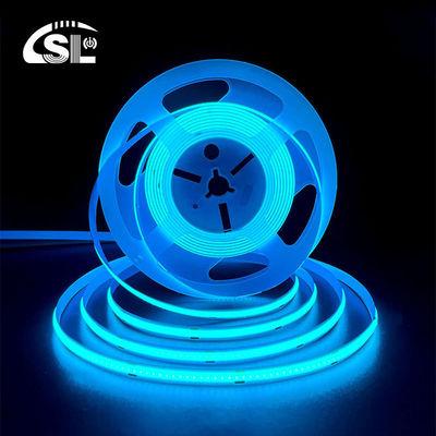 320Leds Υψηλή φωτεινότητα Ice Blue COB Led Strip Light CE RoHs IP20 8mm πλάτος 12V24V