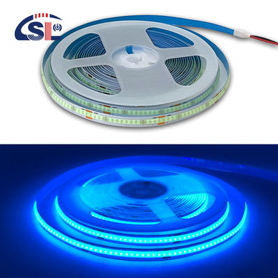 320Leds Υψηλή φωτεινότητα Ice Blue COB Led Strip Light CE RoHs IP20 8mm πλάτος 12V24V