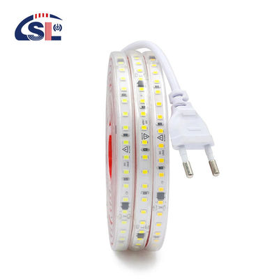 Υψηλό CRI Ra 80 110V220V 8mm 120leds 3000K θερμό λευκό ηλεκτροπλαστικό ευέλικτο SMD2835 φως λωρίδας LED