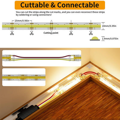 8mm10mm 320Leds Θερμο φυσικό λευκό ευέλικτο COB LED Strip Light για διακόσμηση ξενοδοχείων