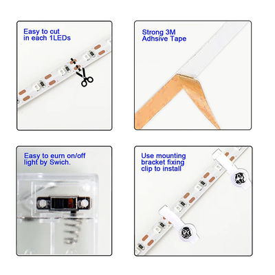 Ένα κόψιμο ευέλικτη ηλεκτροπλακέτα SMD2835 LED Strip Light 5V 120LEDs 8mm 3000K4000K6500K