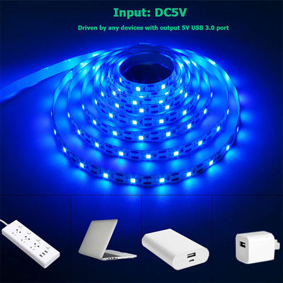 5V 8mm 120LEDs Μπλε LED Strip Light Ηλεκτροπίνακα SMD2835 Ιδανικό για εσωτερικά και εξωτερικά