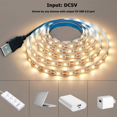 3- 120° γωνία δέσμης 5v 120leds 8mm 4000K φυσικό ένα φως ένα κόψιμο SMD2835 Led Strip Light