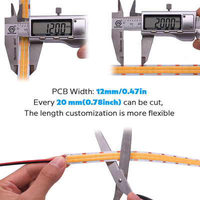 2- DC12V24V 8mm 320Leds 3000K Warm COB Led Strip Light για το ντουλάπι φωτισμός κρεβατοκάμαρας διακόσμηση κουζίνας