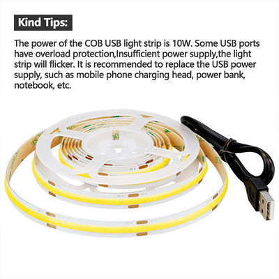 Ξενοδοχείο 5V 8mm 320leds 4000K Φυσικό 1cm ένα κόψιμο IP65 Αδιάβροχο ηλεκτροπλάτη ευέλικτο COB Led Strip Light