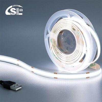 5v 320leds 8mm 6500K White COB Led Strip Light για ζωντανό φωτισμό με έλεγχο διακόπτη