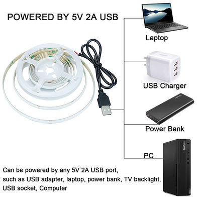 320leds 8mm Μπλε ευέλικτο COB Led Strip Φως για εσωτερική και εξωτερική διακόσμηση -20 60C