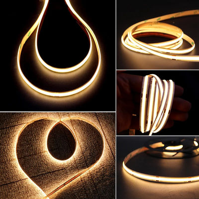 Υποστήριξη Dimmer υψηλή φωτεινότητα 8mm10mm 320leds 3000k-6500k COB LED Strip Light με 3-