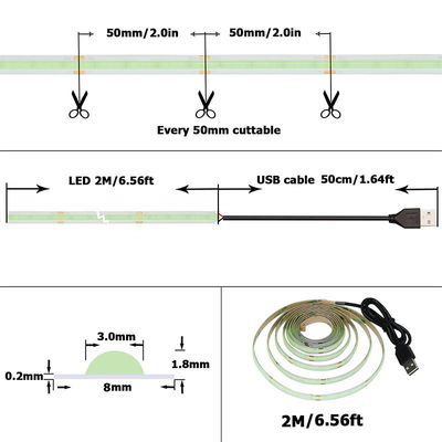 12v24v 8mm 320leds Ice-Blue ευέλικτο COB Led Strip Light για το σχεδιασμό φωτισμού και κυκλωμάτων