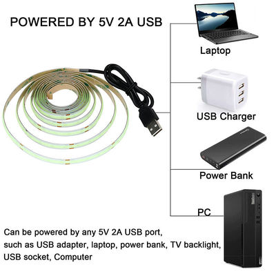 12v24v 8mm 320leds Ice-Blue ευέλικτο COB Led Strip Light για το σχεδιασμό φωτισμού και κυκλωμάτων
