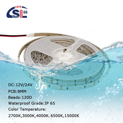 3- Αδιάβροχη Full PU κόλλα Colorful 120LEDS IP65 SMD2835 LED Strip 12/24V 8mm PCB