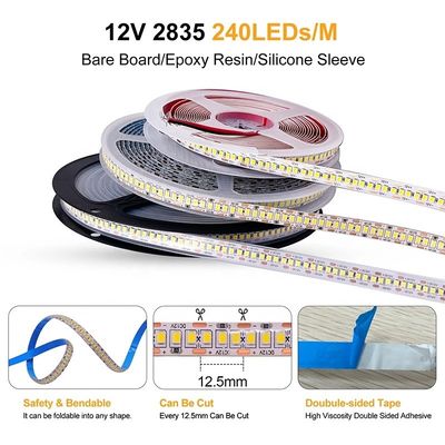 Αδιάβροχο IP67 12V 24V LED Strip Λευκό Ζεστό Λευκό 2835 120LEDs / m για εξωτερική διακόσμηση κήπου