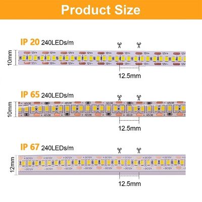 Αδιάβροχο IP67 12V 24V LED Strip Λευκό Ζεστό Λευκό 2835 120LEDs / m για εξωτερική διακόσμηση κήπου