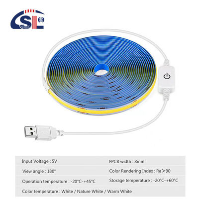 5V DC Input Copper Material COB 320LEDs IP20 Ra 90 LED Light Strip για φωτισμό στο σπίτι