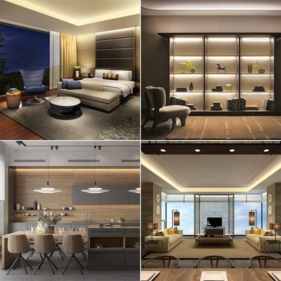 Ελαστικός ιμάντα 576 LEDs/m 12V 24V DC 2 Wire CCT COB Strip Light για έργα φωτισμού