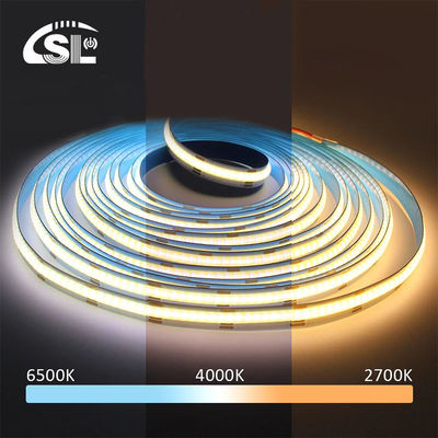 Υπερλεπτή 5mm 10mm 3Wires 2700-6500K Δυοχρωματική LED COB ταινία για διακόσμηση δωματίου