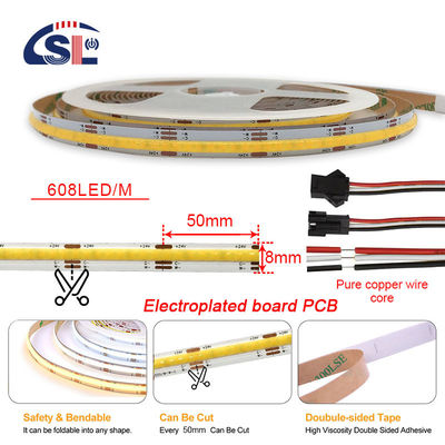 Ενεργειακή εξοικονόμηση 608 LED FOB COB Ευέλικτο φως LED με DC 12V 24V τάση εισόδου