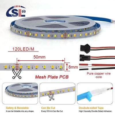 120LEDs CCT Led Strip Light 2700k-6500k 5/10M/Roll 12/24V DC Εισερχόμενη τάση DC 24V