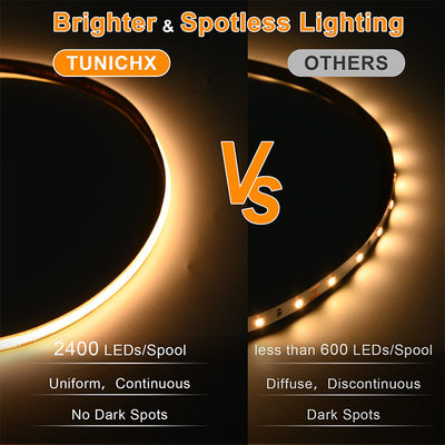 Ηλεκτροπίνακα COB 24v COB 576Ds 8mm LED φωτεινή λωρίδα για τη δημιουργία μιας χαλαρωτικής ατμόσφαιρας