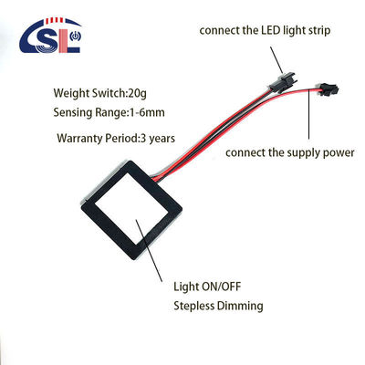 60W Τρία χρώματα LED έξυπνο μονό κλειδί άγγιγμα dimmer διακόπτη για προσαρμοσμένο καθρέφτη μπάνιου