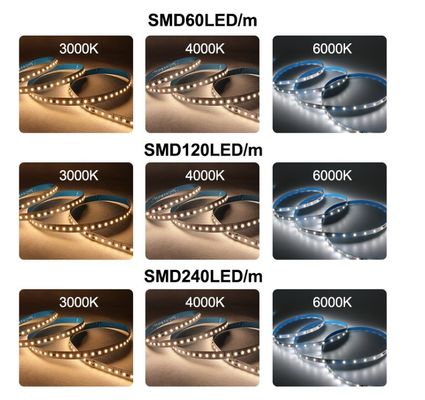 DC12V SMD2835 60D 8mm 1100-1200LM 12000K Ra70 Πίνακας κοπής με έλαση LED Φωτεινές ταινίες για έξυπνους καθρέφτες