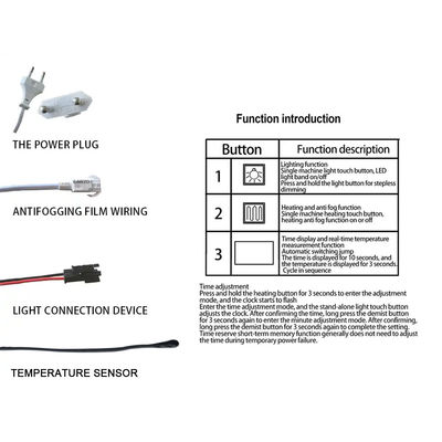 Έξυπνος αποσφραγιστής αυτοματισμού 12V 5A 60W Led Mirror Touch με οθόνη θερμοκρασίας χρόνου