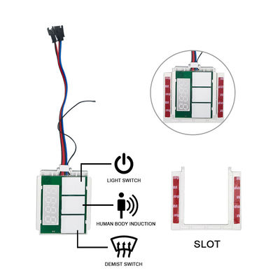 Δείκτης θερμοκρασίας χρόνου 60W Slim DC12V 5A LED Φως καθρέφτης αισθητήρας αφής Stepless Dimmer Switch