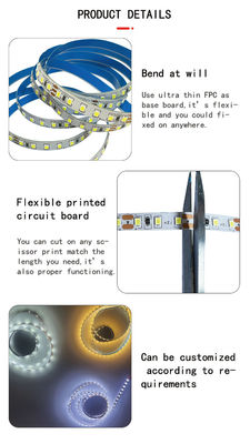 DC24V 12V SMD2835 Ηλεκτροπίνακες PCB 120Ds 8mm Ra 80 12000K LED Light Strip για κατοικίες