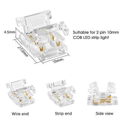 Αδιάβροχοι IP20 COB LED Strip Connectors για 8mm 10mm Strip σε Strip πλαστικό σε σχήμα L