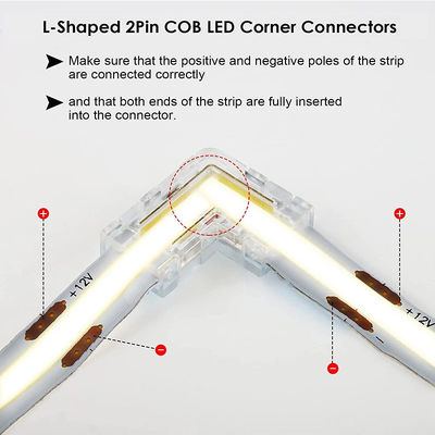 5mm 8mm 10mm LED Strip Connector Σχήμα L Διπλό άκρο Μοναδικό άκρο Διαφανές επαναχρησιμοποιήσιμο IP20