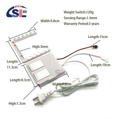 110V 240VAC Δύο πλήκτρα Μπάνιο LED φωτισμός Μοναδικό / Τρία χρώματα On / Off Dimmer Touch Sensor Switch